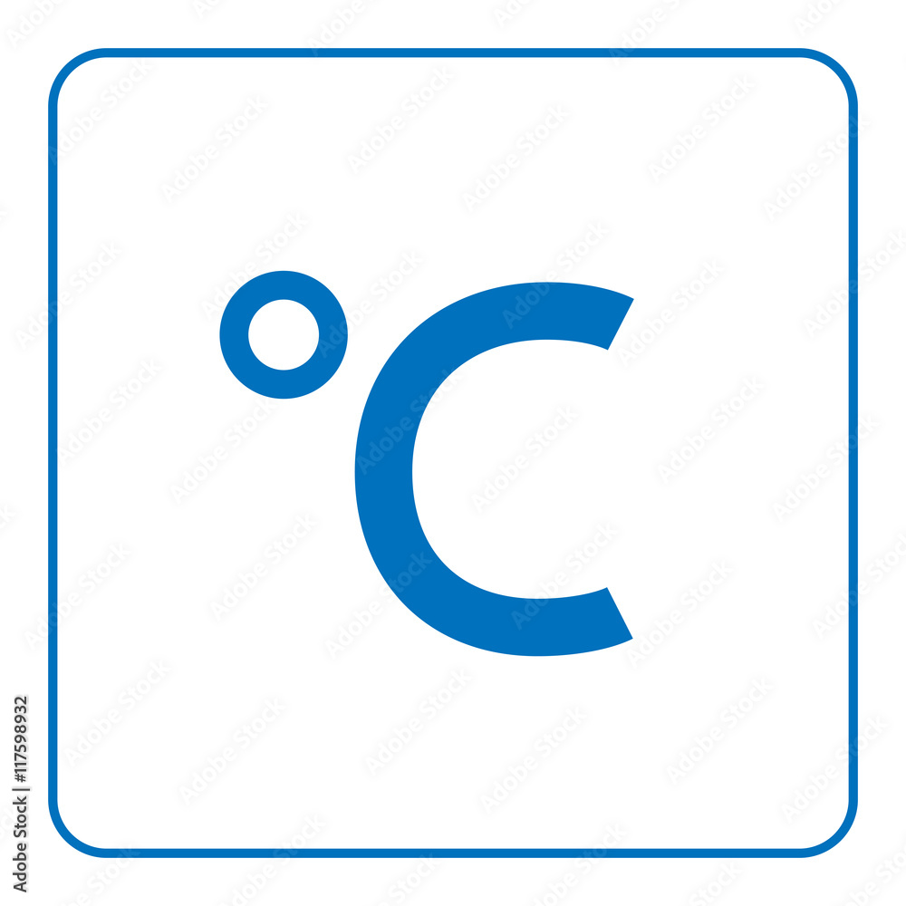 1 of 25 signs forecast weather. Celsius degree icon. Web blue sign isolated on white background in frame. Symbol hot or cold season, measurement temperature, medicine. Flat style Vector illustration 1 of 25 signs forecast weather. Celsius degree icon. Web blue sign isolated on white background in frame. Symbol hot or cold season, measurement temperature, medicine. Flat style Vector illustration