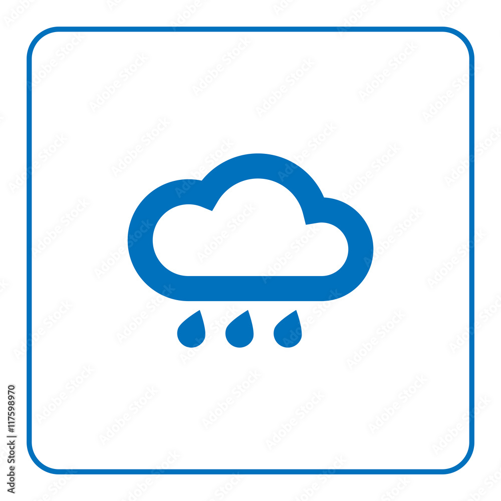 1 of 25 signs forecast weather. Cloud and rain icon. Web cartoon sign, isolated on white background. Symbol of nature, rainy. Meteorology information. Blue silhouette. Flat design. Vector illustration 1 of 25 signs forecast weather. Cloud and rain icon. Web cartoon sign, isolated on white background. Symbol of nature, rainy. Meteorology information. Blue silhouette. Flat design. Vector illustration