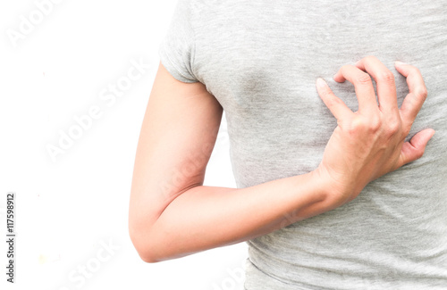 Wallpaper Mural Woman hand scratching on back with white backgroud for healthy concept Torontodigital.ca