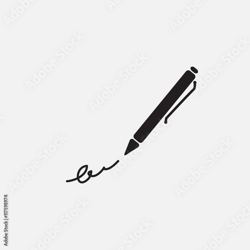The signature, pen, undersign, underwrite, ratify simple icon