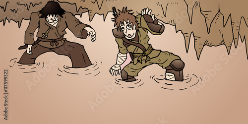 two characters in mystery cavern