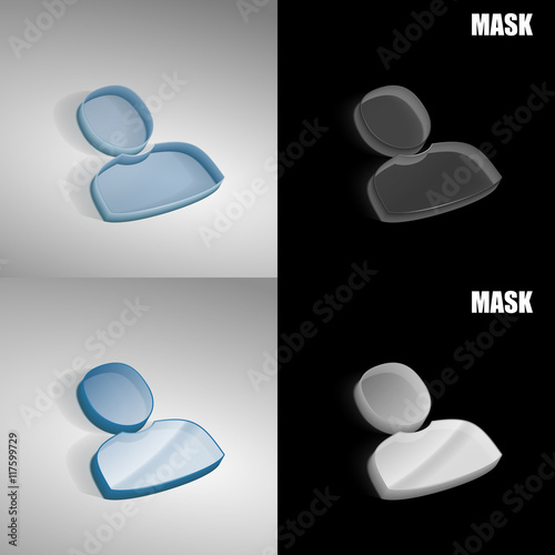 szklana ikona 3D vektor