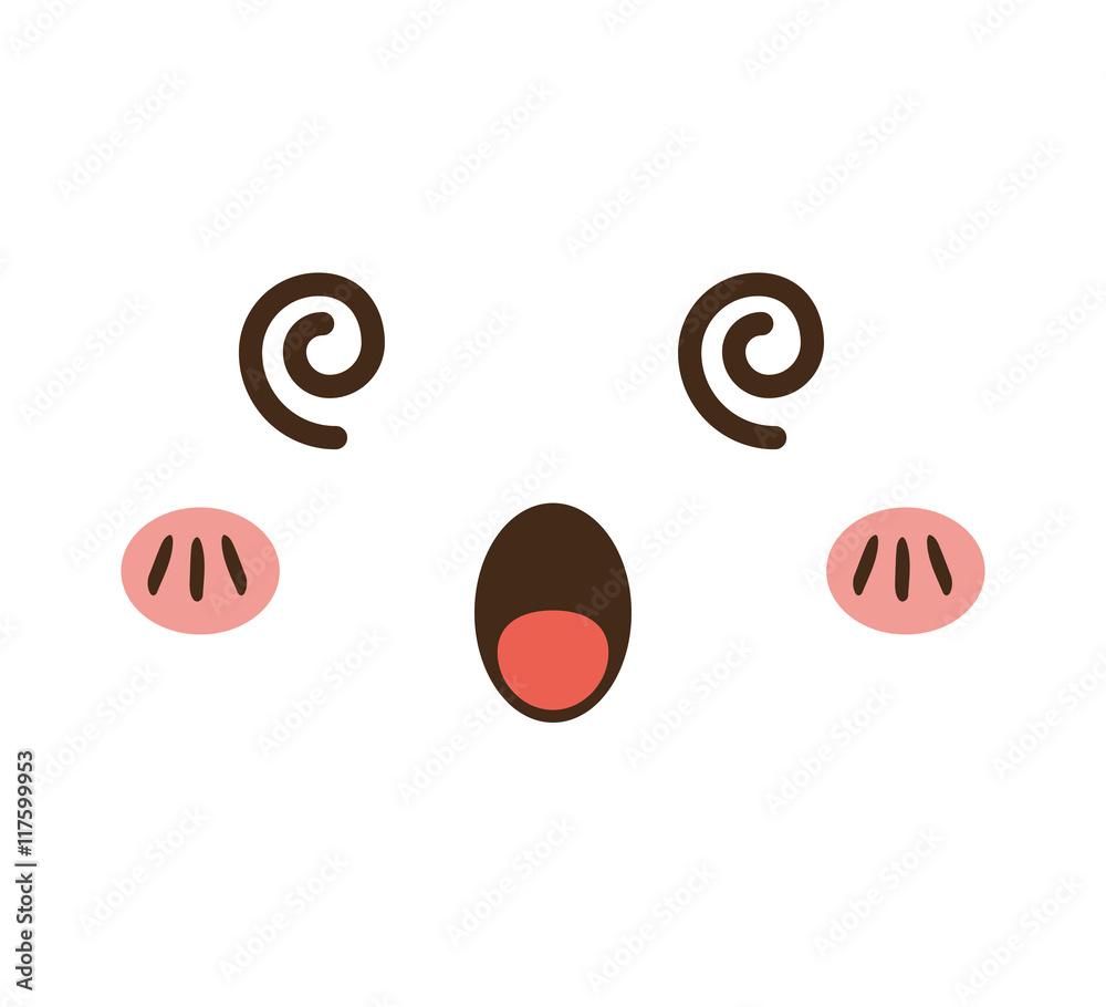 kawaii cartoon face expression smile icon. Isolated and flat illustration. Vector graphic kawaii cartoon face expression smile icon. Isolated and flat illustration. Vector graphic