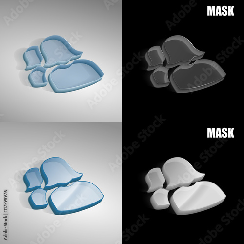 szklana ikona 3D vektor