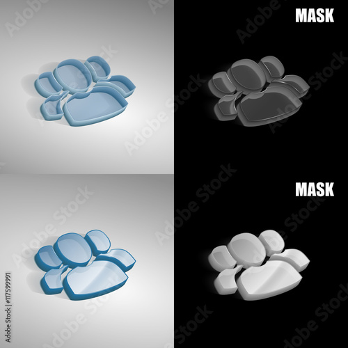 szklana ikona 3D vektor