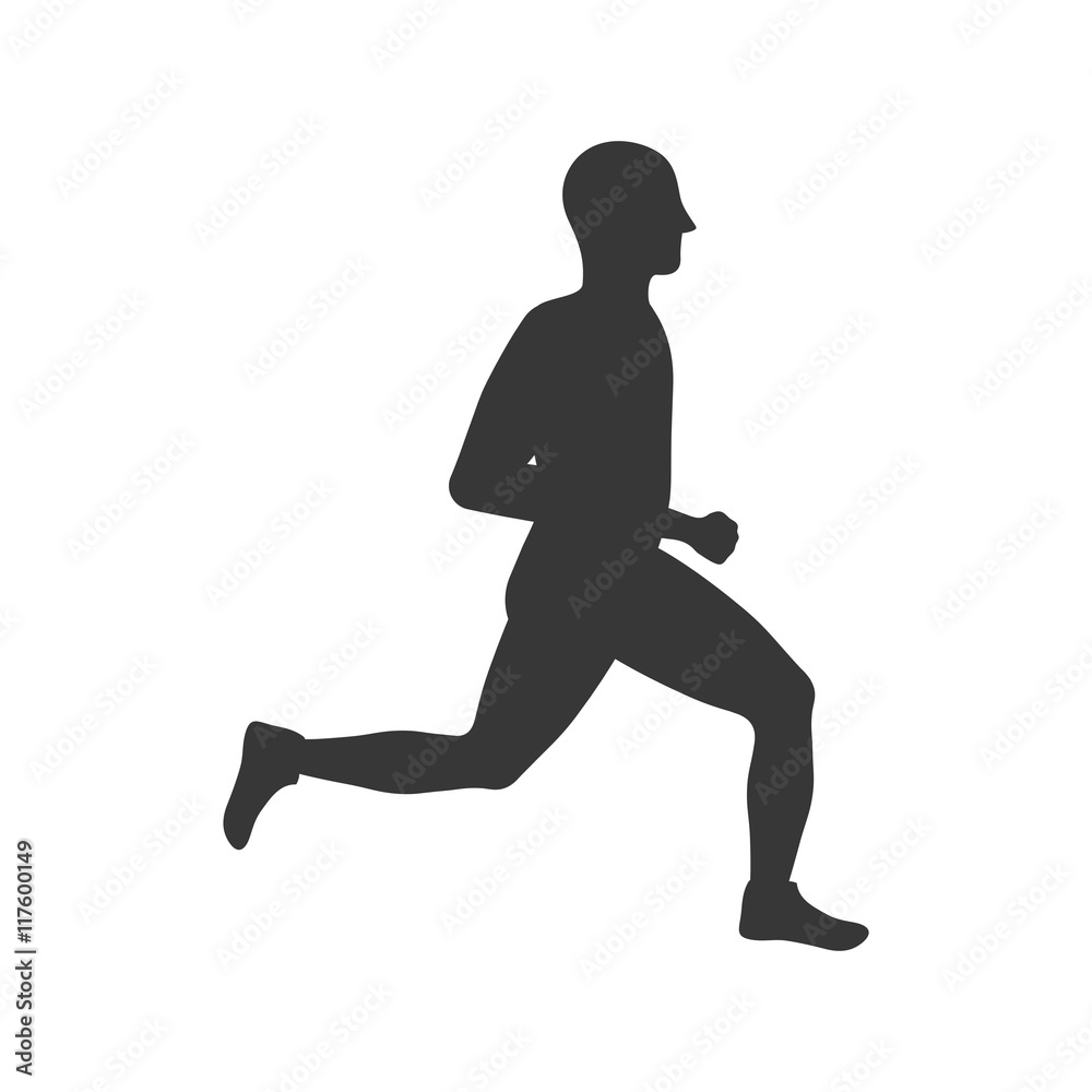 sport man running fitness icon. Isolated and flat illustration. Vector graphic