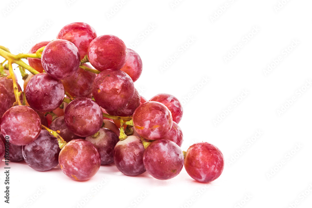 Fresh red grapes on white background, food and drink concept Fresh red grapes on white background, food and drink concept