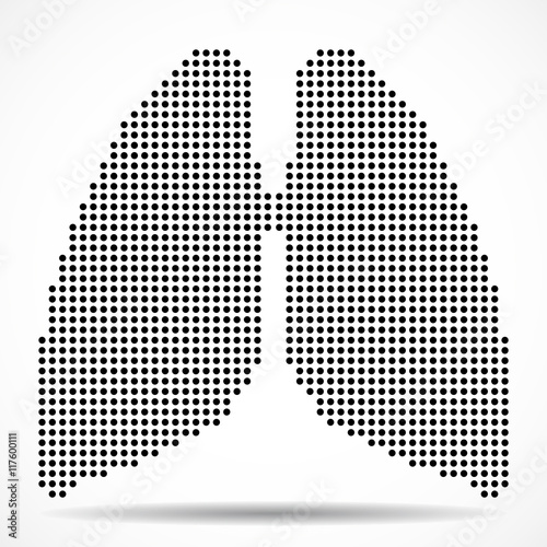 Abstract human lung from dots. Vector illustration. Eps 10