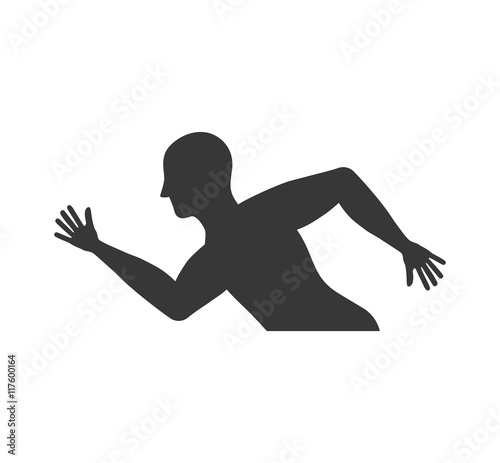 sport man running fitness icon. Isolated and flat illustration. Vector graphic