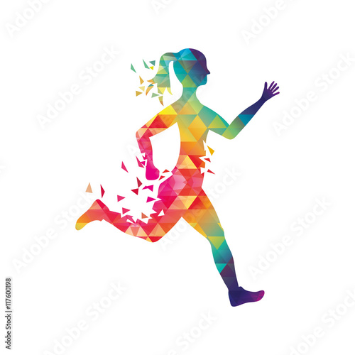 sport woman running fitness icon. Isolated and flat illustration. Vector graphic