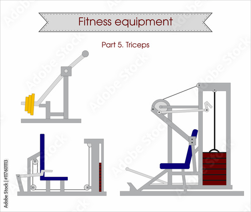 fitness equipment part 5 Triceps, vector illustration