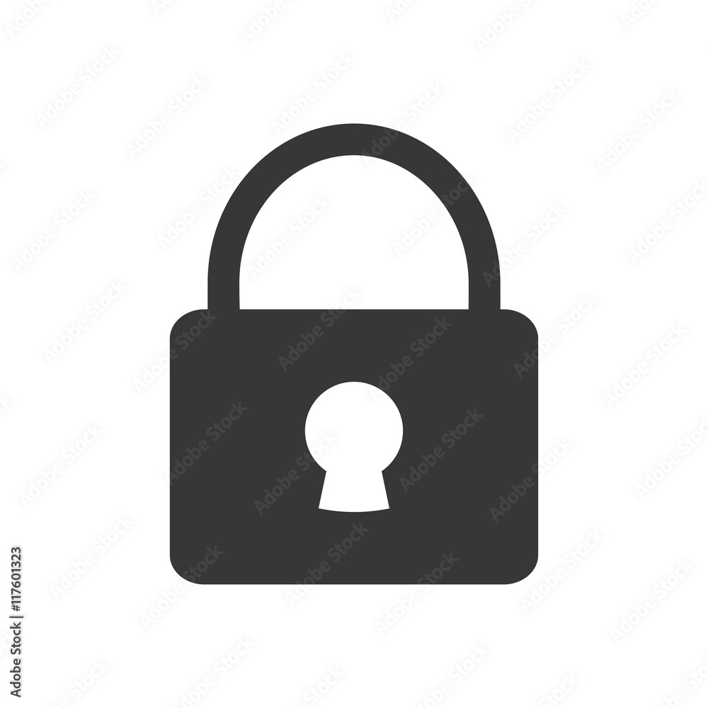 padlock security system silhouette icon. Isolated and flat illustration. Vector graphic padlock security system silhouette icon. Isolated and flat illustration. Vector graphic