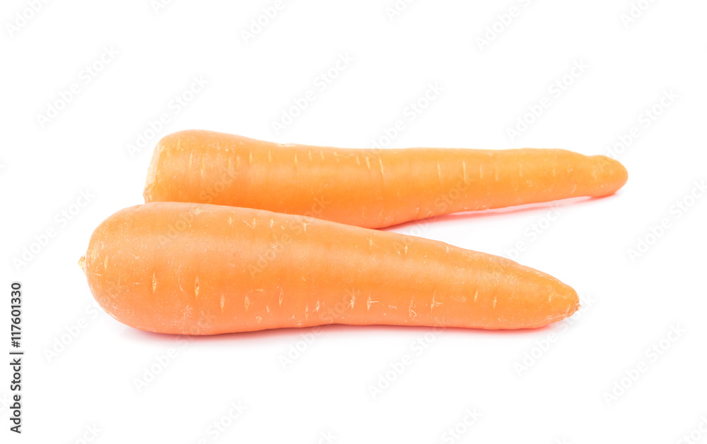 Fresh carrot on white background, vegetable concept