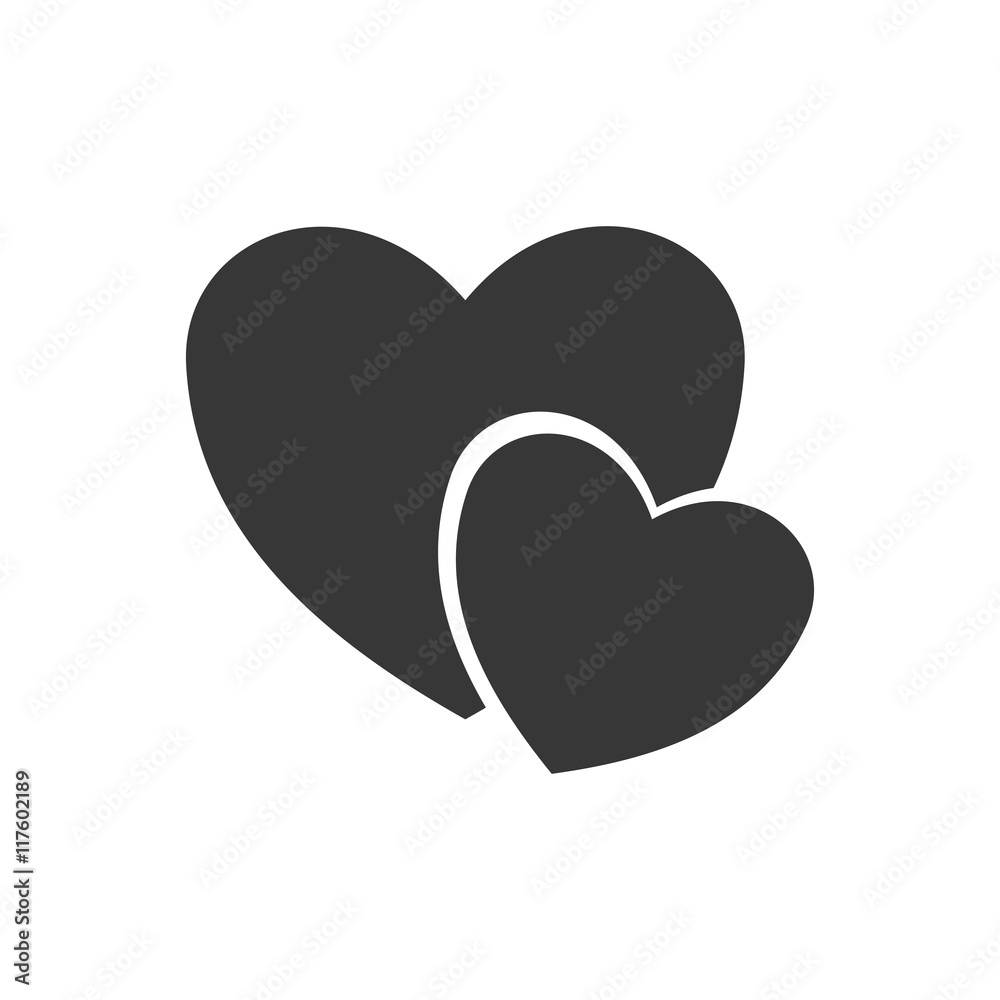 heart love romantic icon. Isolated and flat illustration. Vector graphic