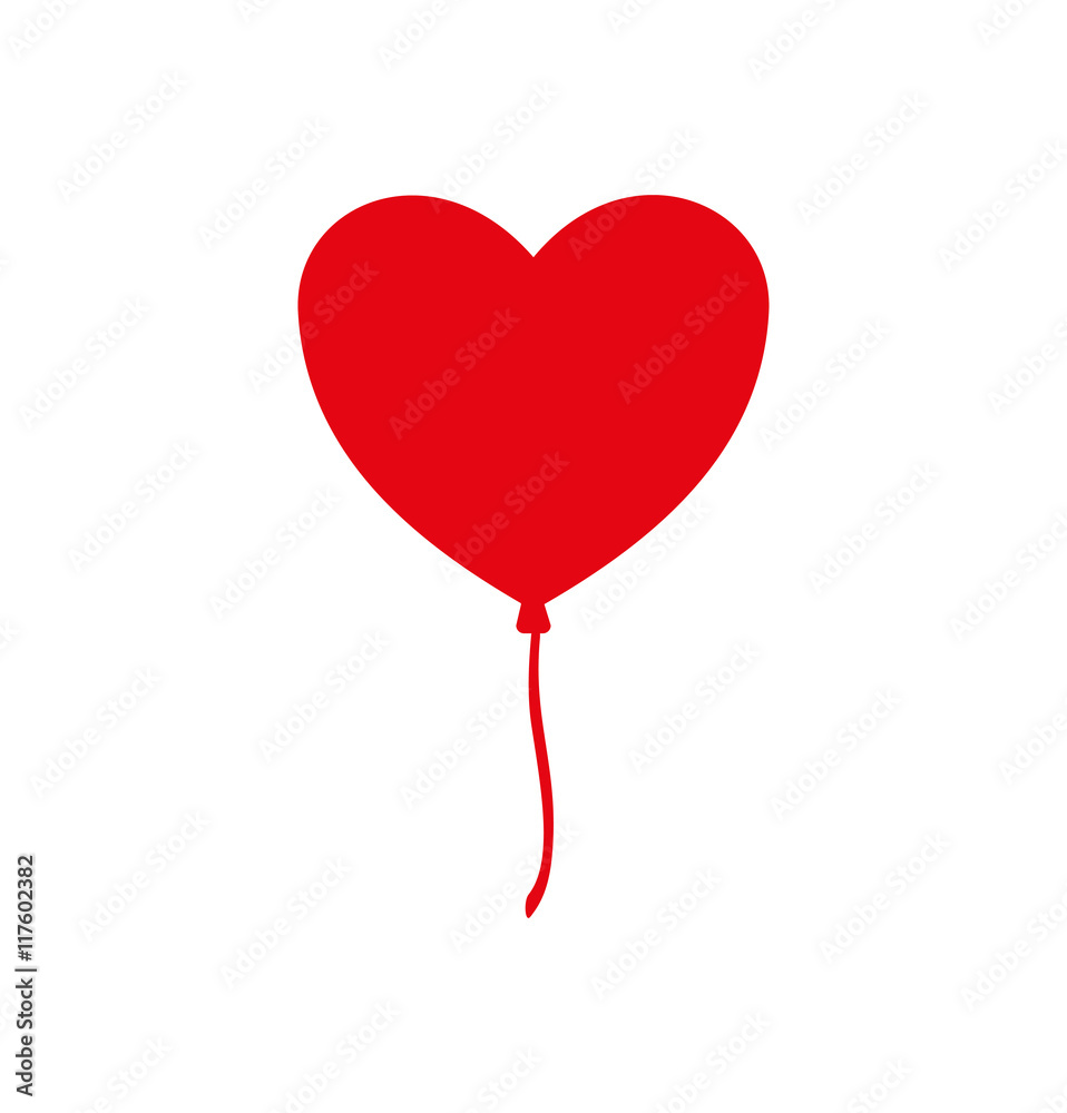 heart balloon love romantic icon. Isolated and flat illustration. Vector graphic