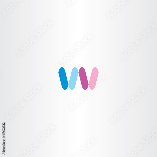 blue pink letter w logo sign vector icon