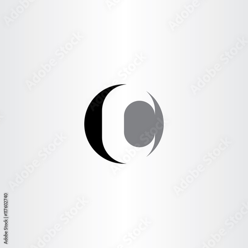c letter circle vector black icon logo