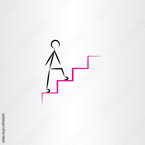 man climbing stairs vector icon design element