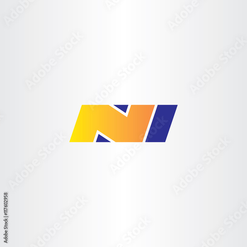 Free Download n letter yellow blue logo sign vector icon symbol - GFXLoad