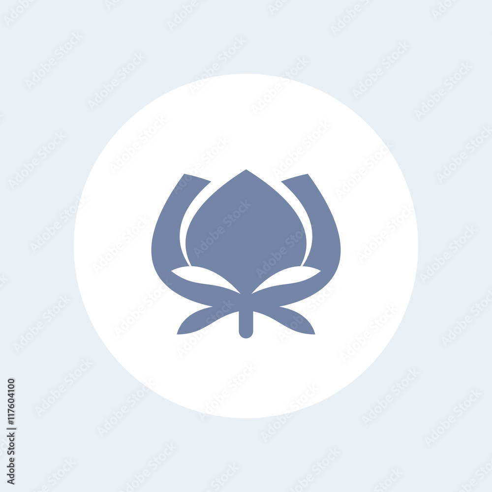 cotton icon, logo element isolated on white, vector illustration cotton icon, logo element isolated on white, vector illustration