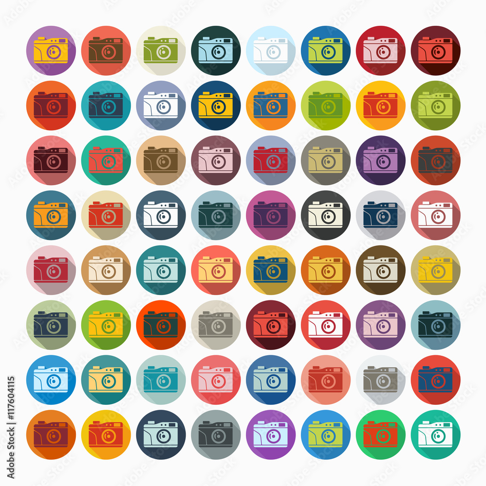 Flat design: old photocamera Flat design: old photocamera