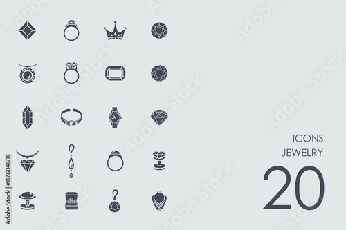 Set of jewelry icons