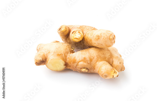 Fresh ginger on white background,raw material for cooking