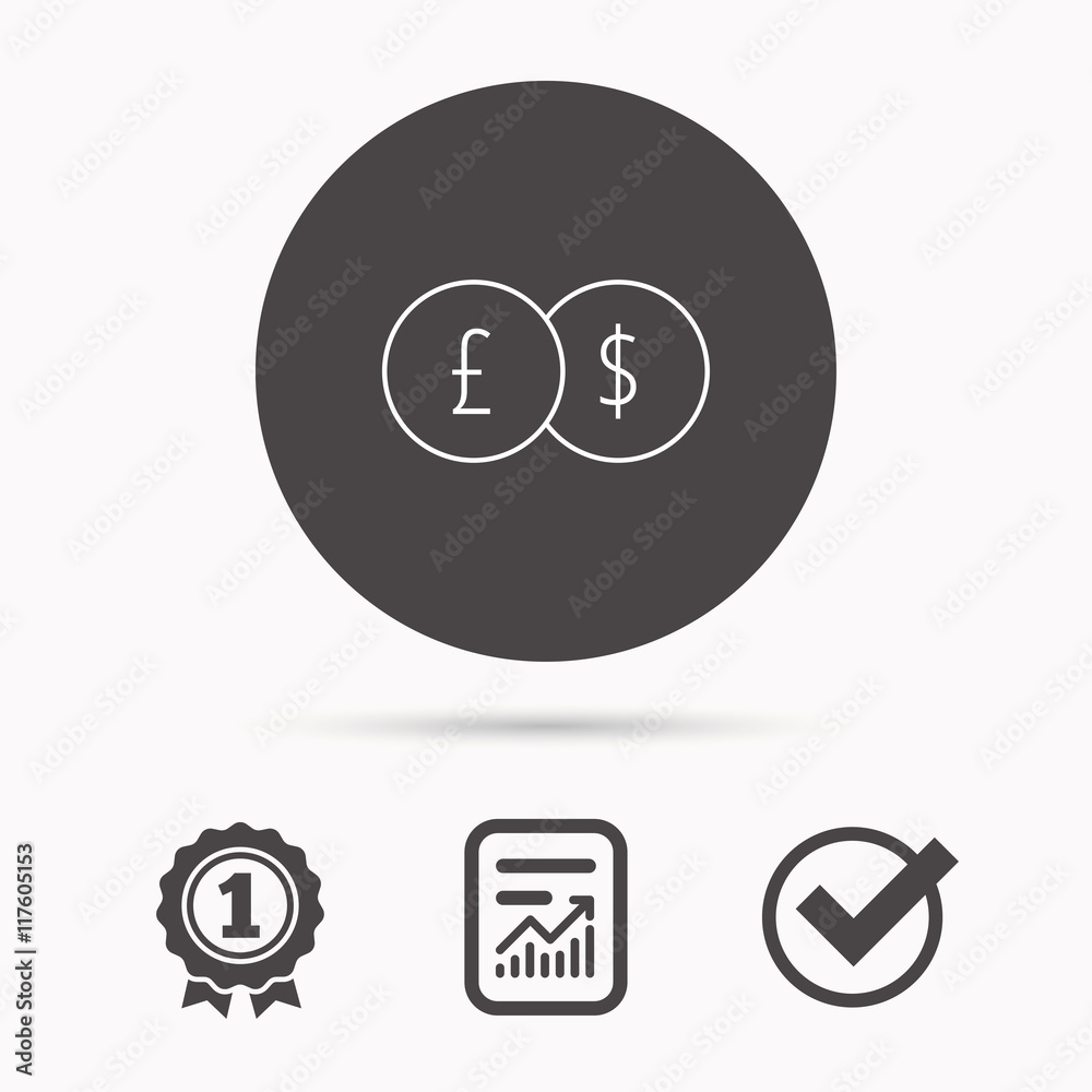 Currency exchange icon. Banking transfer sign. Currency exchange icon. Banking transfer sign.