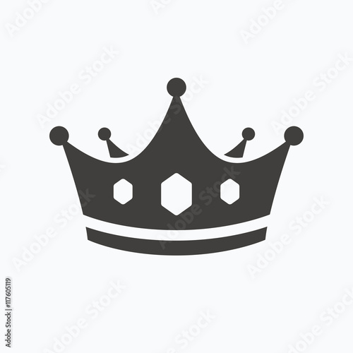 Crown icon. Royal throne leader sign.