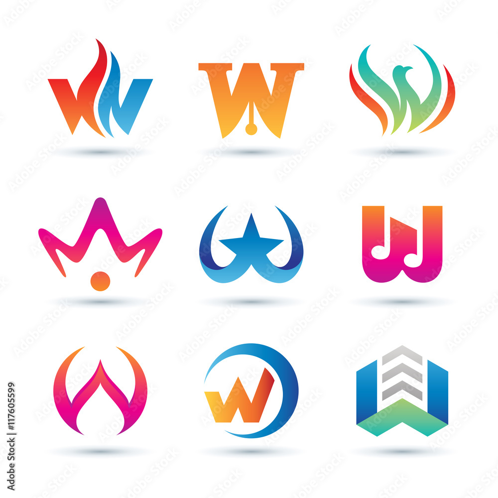 Icons For Abstract Letter W