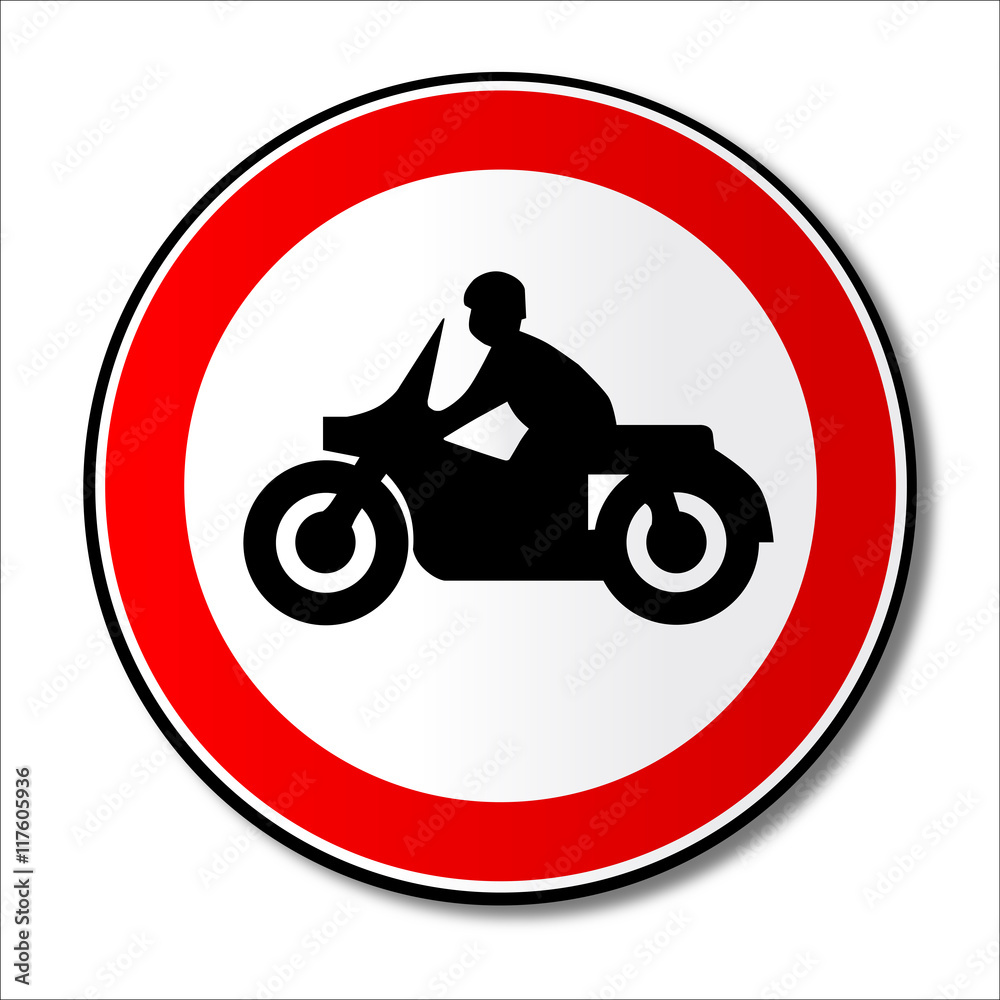 Motorcycle Round Traffic Sign