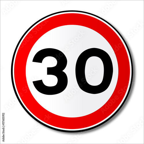 30 MPH Limit Traffic Sign