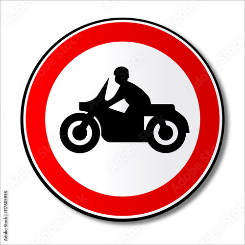 Motorcycle Round Traffic Sign