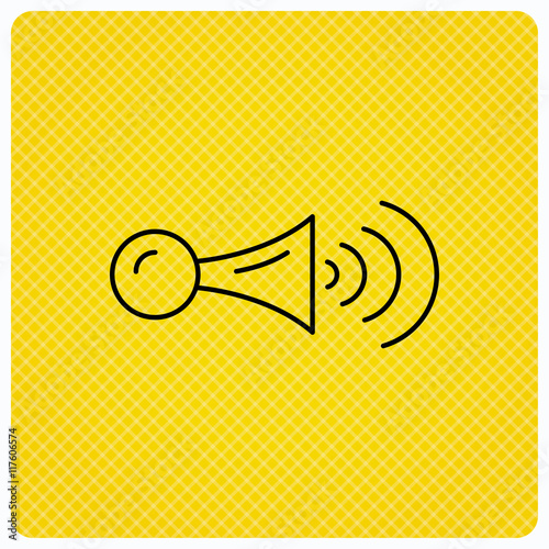 Klaxon signal icon. Car horn sign.