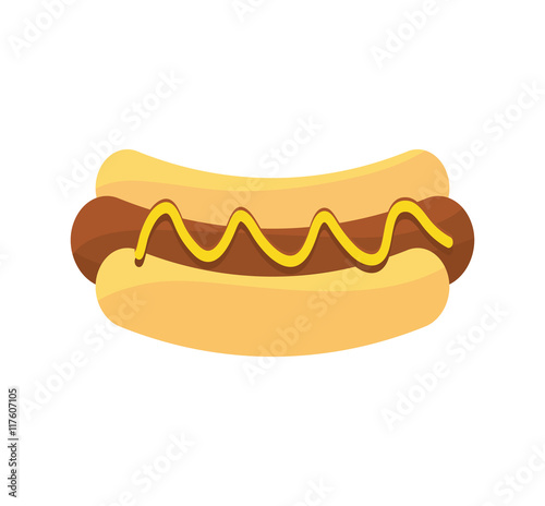 hot dog food menu american icon. Isolated and flat illustration. Vector graphic