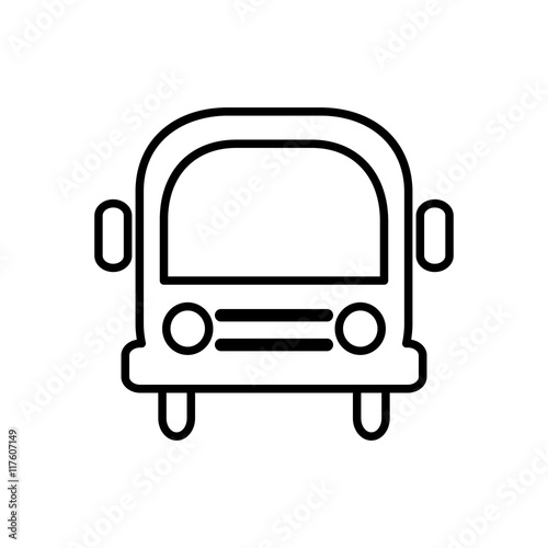 bus transportation school education icon. Isolated and flat illustration. Vector graphic
