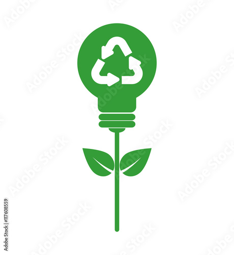 leaf bulb ecology nature save icon. Isolated and flat illustration. Vector graphic