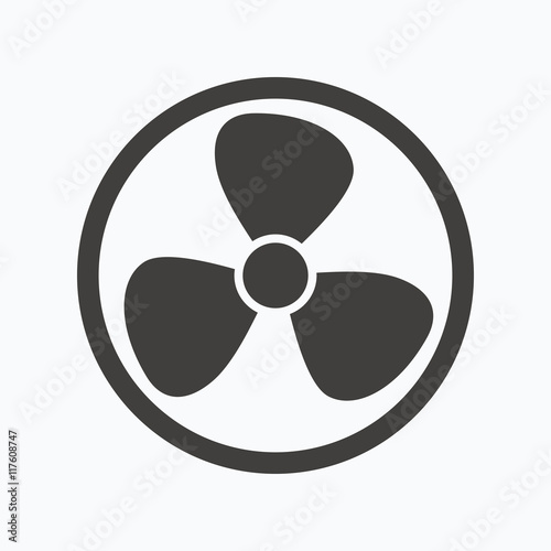 Ventilation icon. Air ventilator or fan sign.