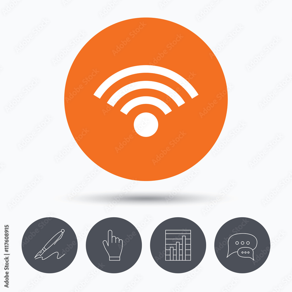 Wifi icon. Wireless internet sign. Wifi icon. Wireless internet sign.