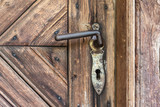 Wooden door of a cottage - detail
