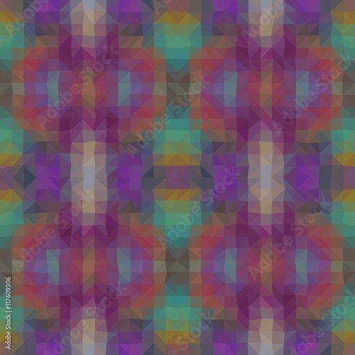 Kaleidoscopic low poly triangle style vector mosaic background