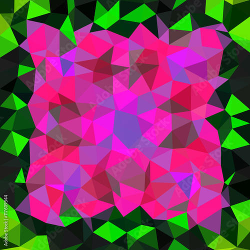 Kaleidoscopic low poly triangle style vector mosaic background