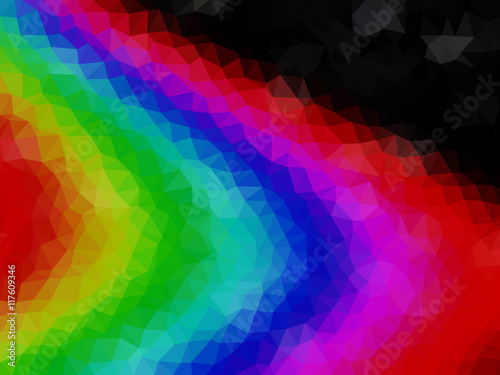 Rainbow low poly triangle style vector mosaic background