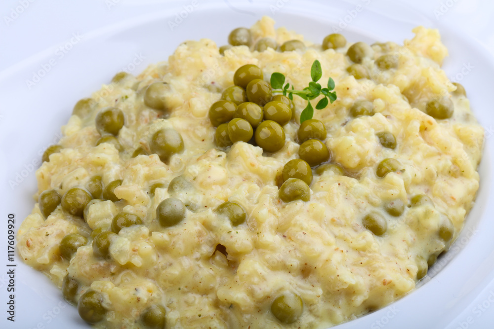 Risotto with green peas Risotto with green peas