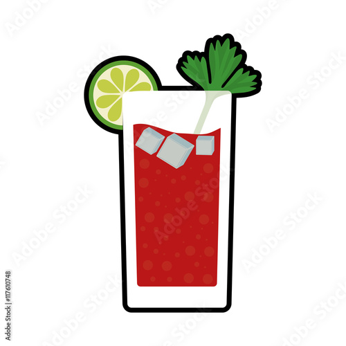 cocktail leaf drink alcohol glass beverage icon. Isolated and flat illustration. Vector graphic