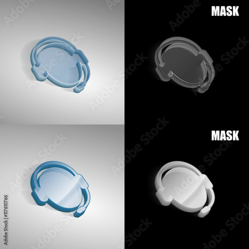 szklana ikona 3D vektor