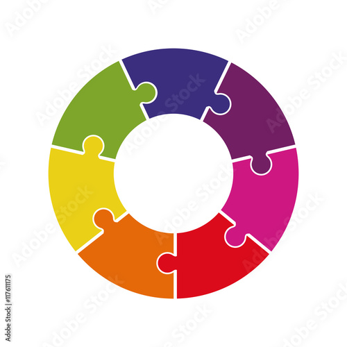 puzzle circle jigsaw game figure icon. Isolated and flat illustration. Vector graphic