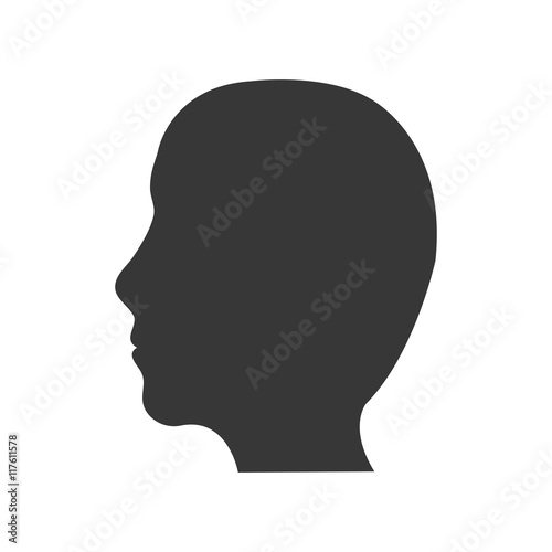 man people head silhouette icon. Isolated and flat illustration. Vector graphic