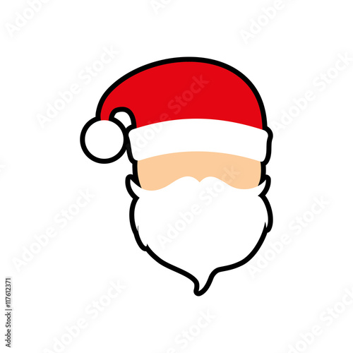 santa cartoon merry christmas celebration icon. Isolated and flat illustration. Vector graphic