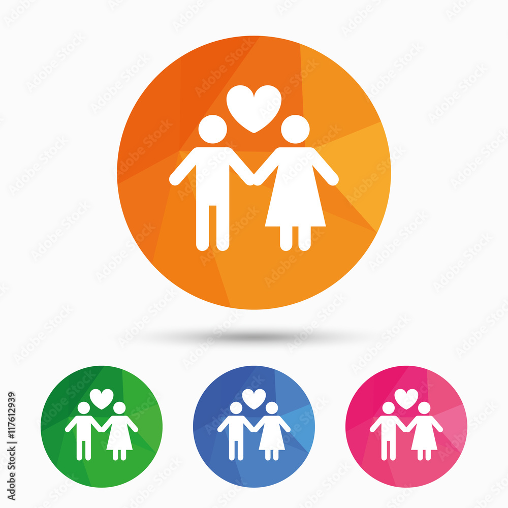 Couple sign icon. Male love female. Lovers. Couple sign icon. Male love female. Lovers.